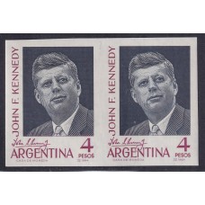 ARGENTINA 1964 GJ 1276P PAREJA DE ESTAMPILLAS VARIEDAD SIN DENTAR NUEVAS MINT, RARAS U$ 200